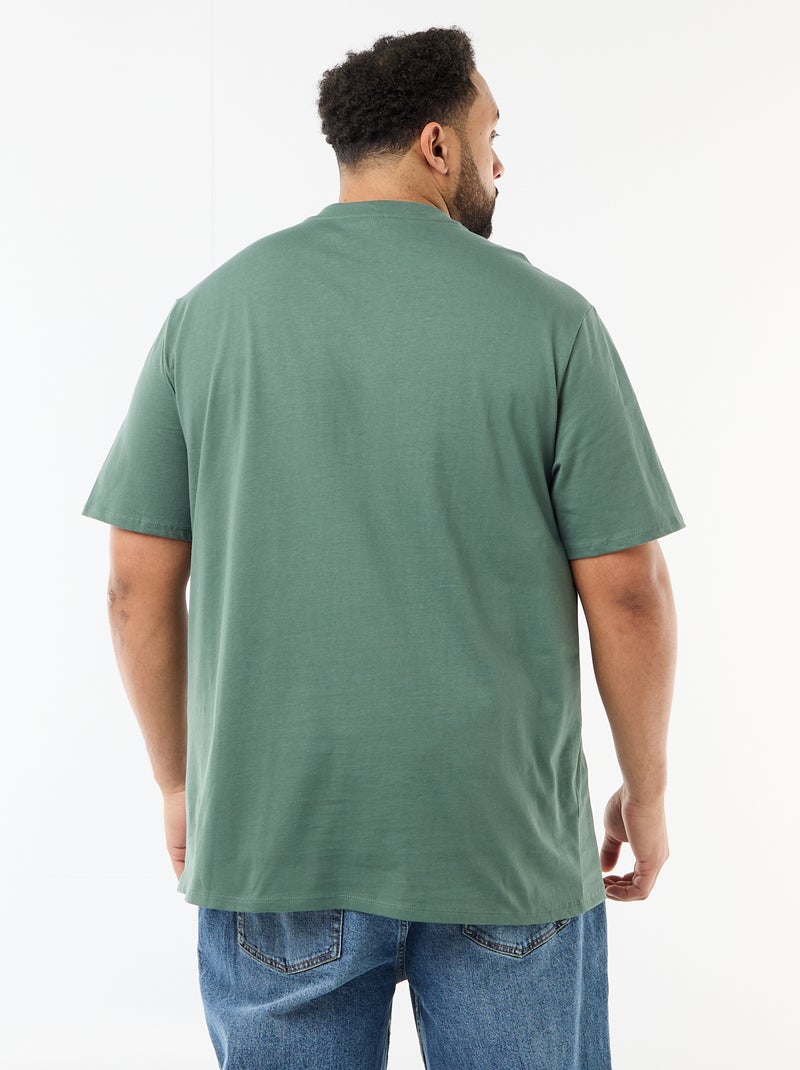 T-shirt em malha jersey de manga curta Verde - Kiabi