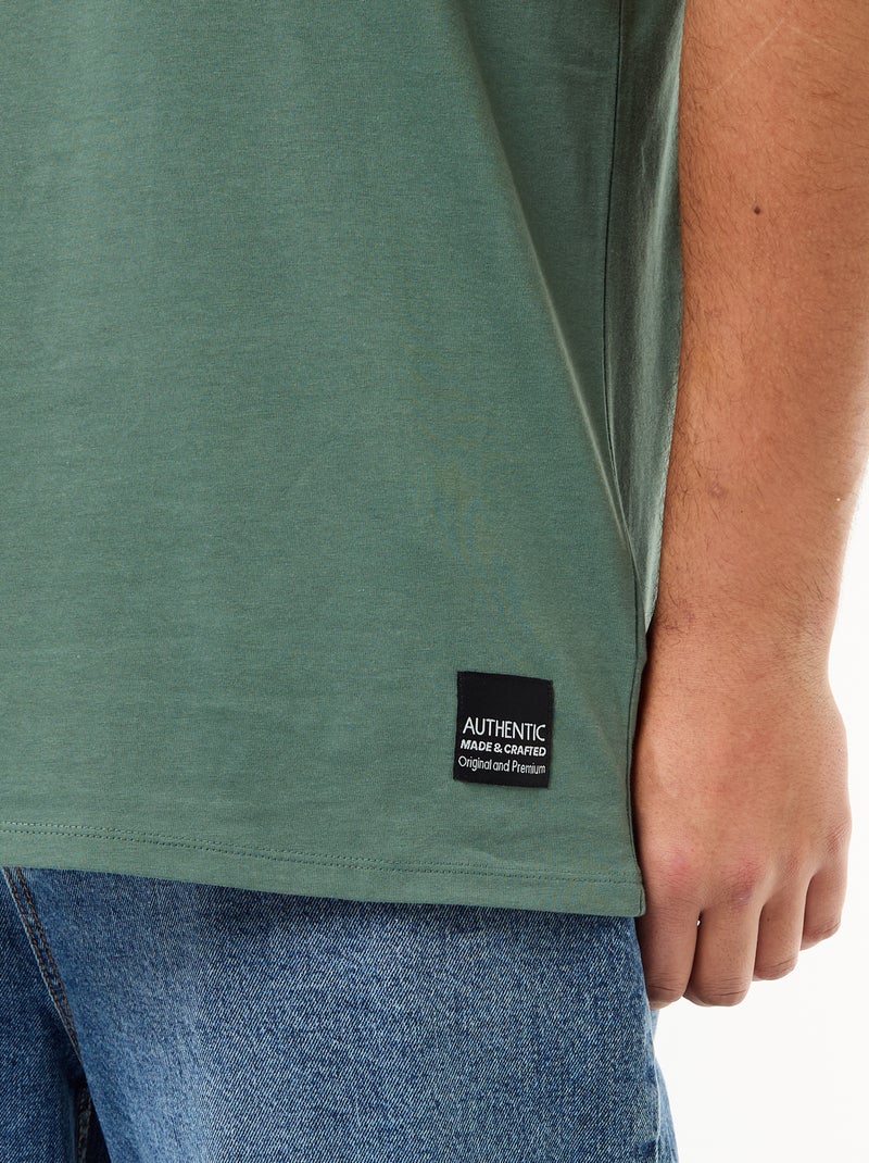 T-shirt em malha jersey de manga curta Verde - Kiabi