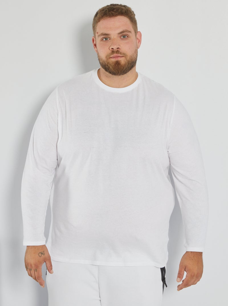 T-shirt em malha jersey de puro algodão Branco - Kiabi