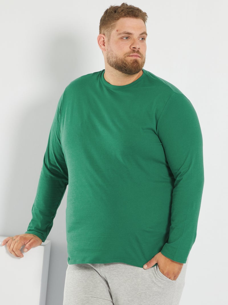 T-shirt em malha jersey de puro algodão VERDE - Kiabi