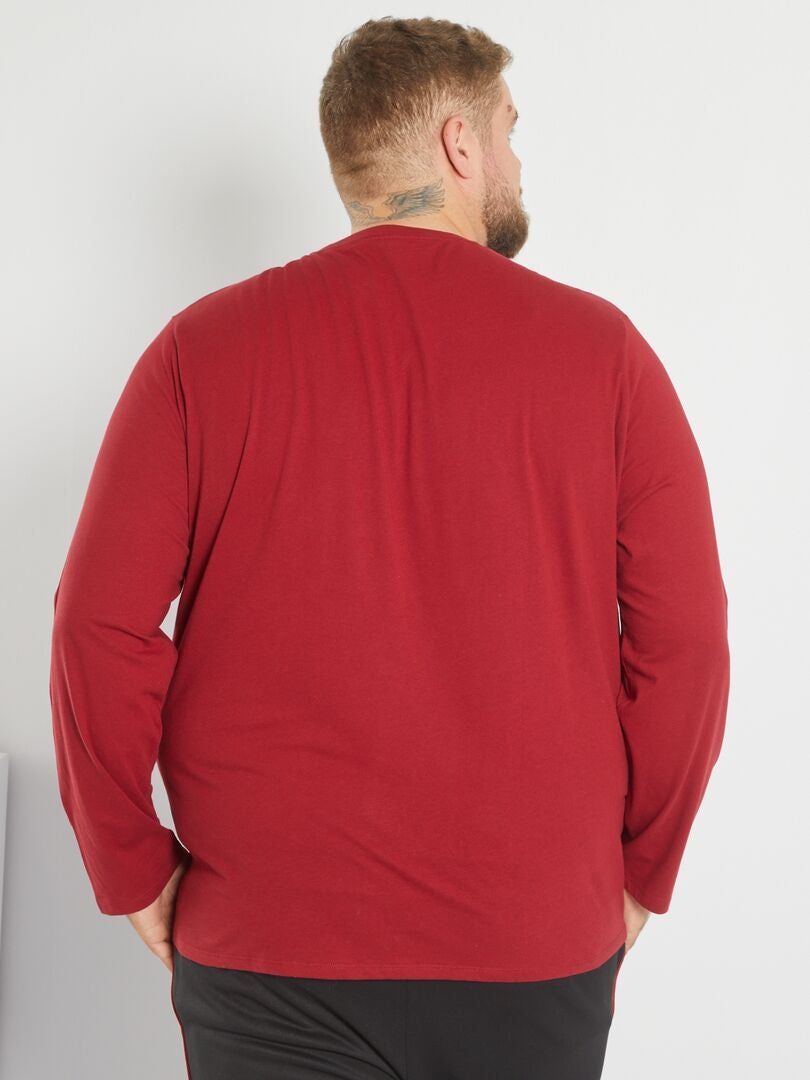T-shirt em malha jersey de puro algodão Vermelho Vinho - Kiabi