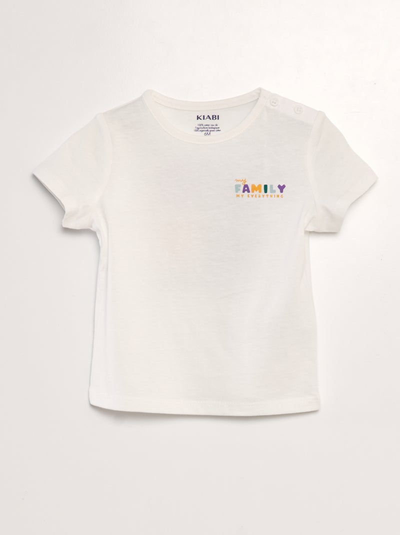 T-shirt em malha jersey 'Dia da Mãe' BRANCO - Kiabi