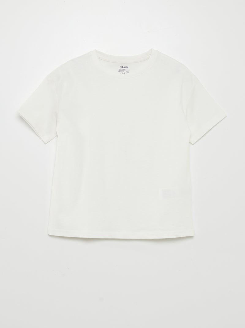 T-shirt em malha jersey grossa - Tough Cotton¿ Branco - Kiabi