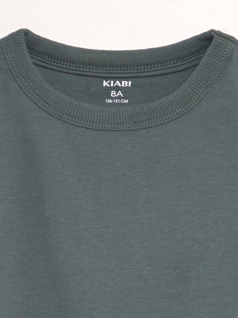 T-shirt em malha jersey grossa - Tough Cotton¿ VERDE - Kiabi