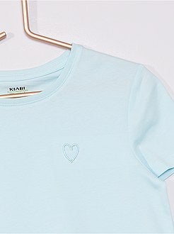 T-shirt em malha jersey lisa - Kiabi