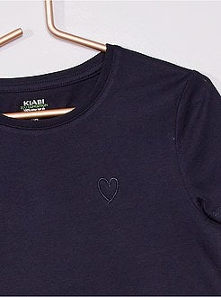 T-shirt em malha jersey lisa - Kiabi