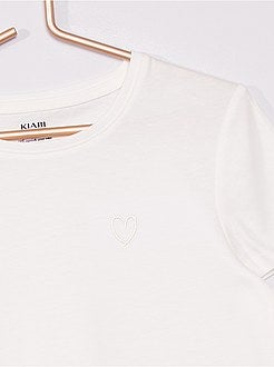 T-shirt em malha jersey lisa - Kiabi