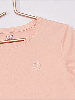 T-shirt em malha jersey lisa - Kiabi