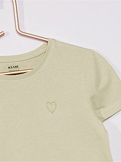 T-shirt em malha jersey lisa - Kiabi