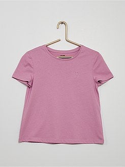 T-shirt em malha jersey lisa - Kiabi