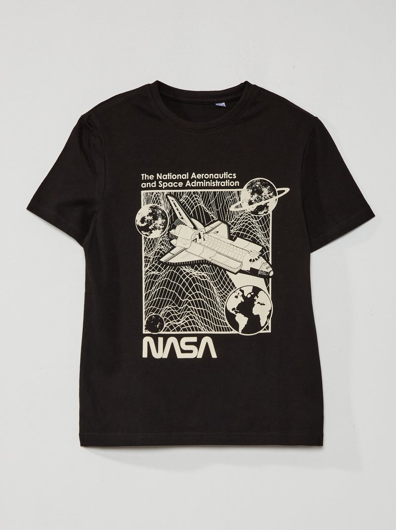T-shirt em malha jersey 'Nasa'  - Preto - Kiabi