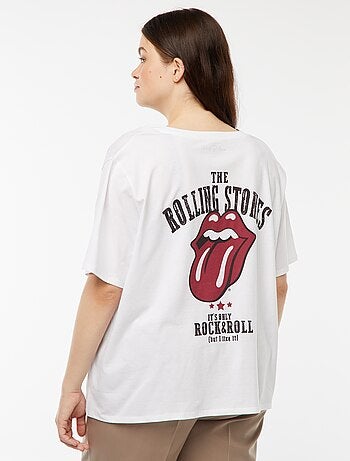 T-shirt em malha jersey 'The Rolling Stones' com gola em bico