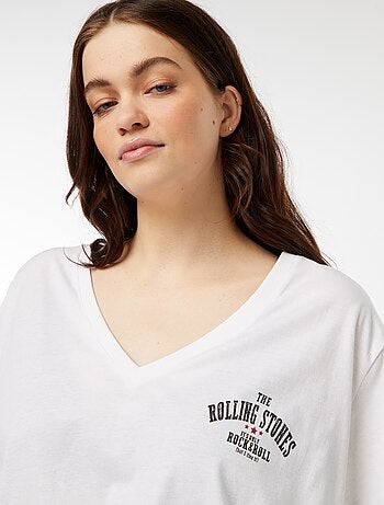 T-shirt em malha jersey 'The Rolling Stones' com gola em bico