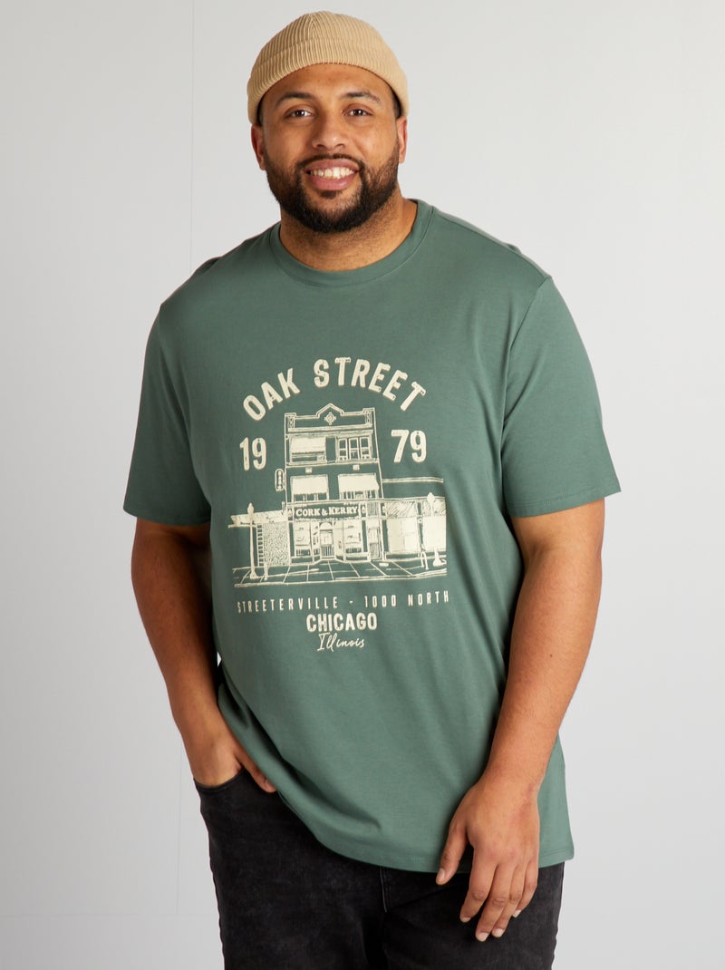 T-shirt em malha jersey VERDE - Kiabi