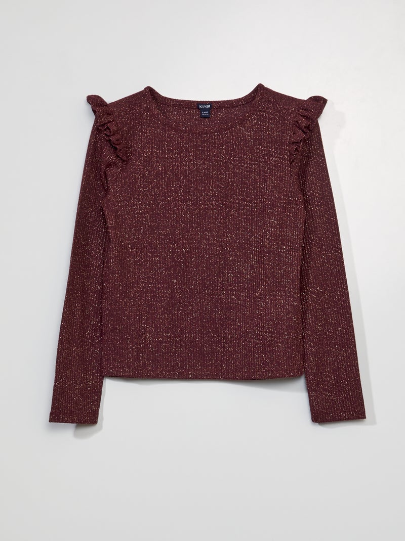 T-shirt em malha lurex VERMELHO - Kiabi