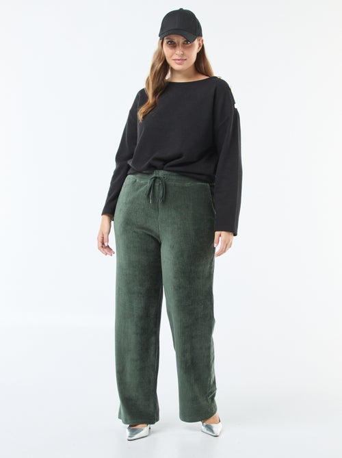 T-shirt em malha macia com botões dourados - Kiabi