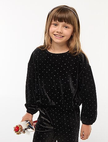 T-shirt em malha macia com strass