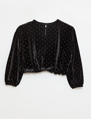 T-shirt em malha macia com strass