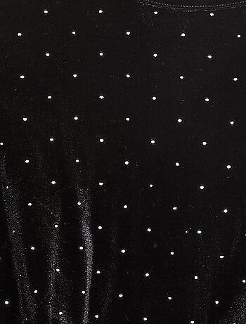 T-shirt em malha macia com strass