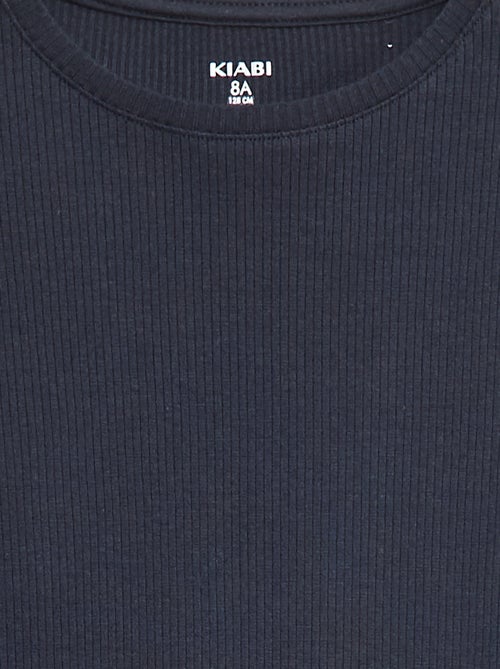 T-shirt em malha nervurada - Kiabi