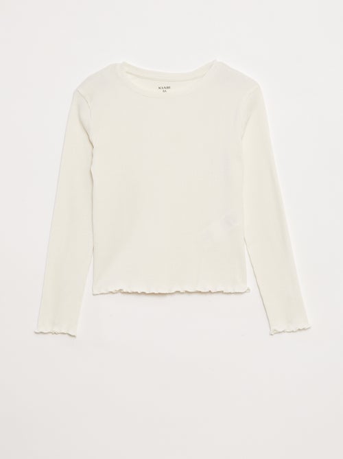 T-shirt em malha nervurada - Kiabi