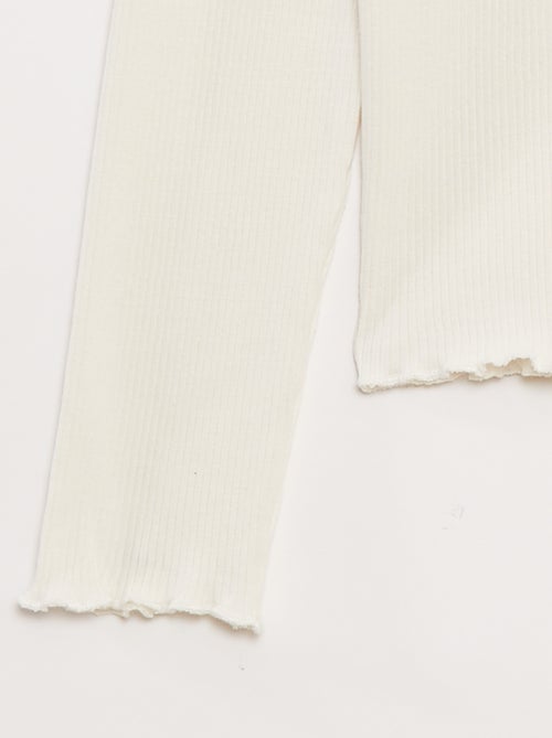 T-shirt em malha nervurada - Kiabi