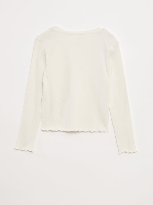 T-shirt em malha nervurada - Kiabi