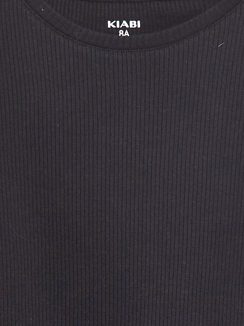 T-shirt em malha nervurada - Kiabi