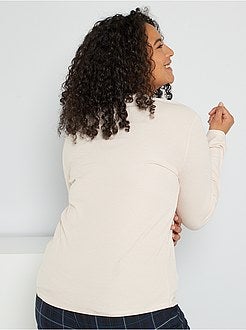 T-shirt em malha nervurada - Kiabi