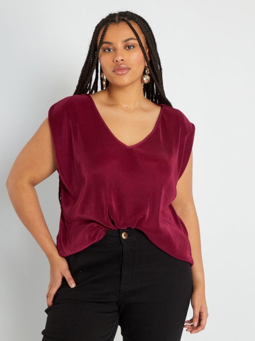 T-shirt em malha nervurada - Kiabi