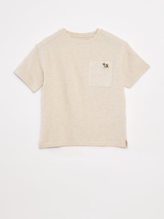 T-shirt em malha otomano