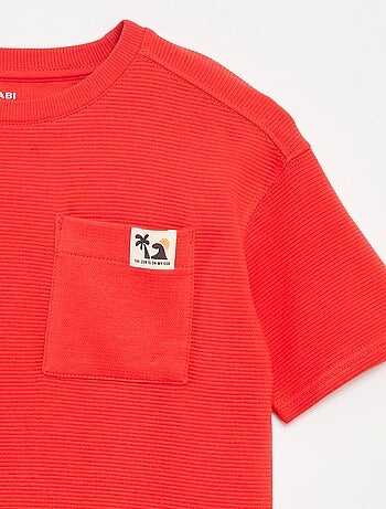 T-shirt em malha otomano