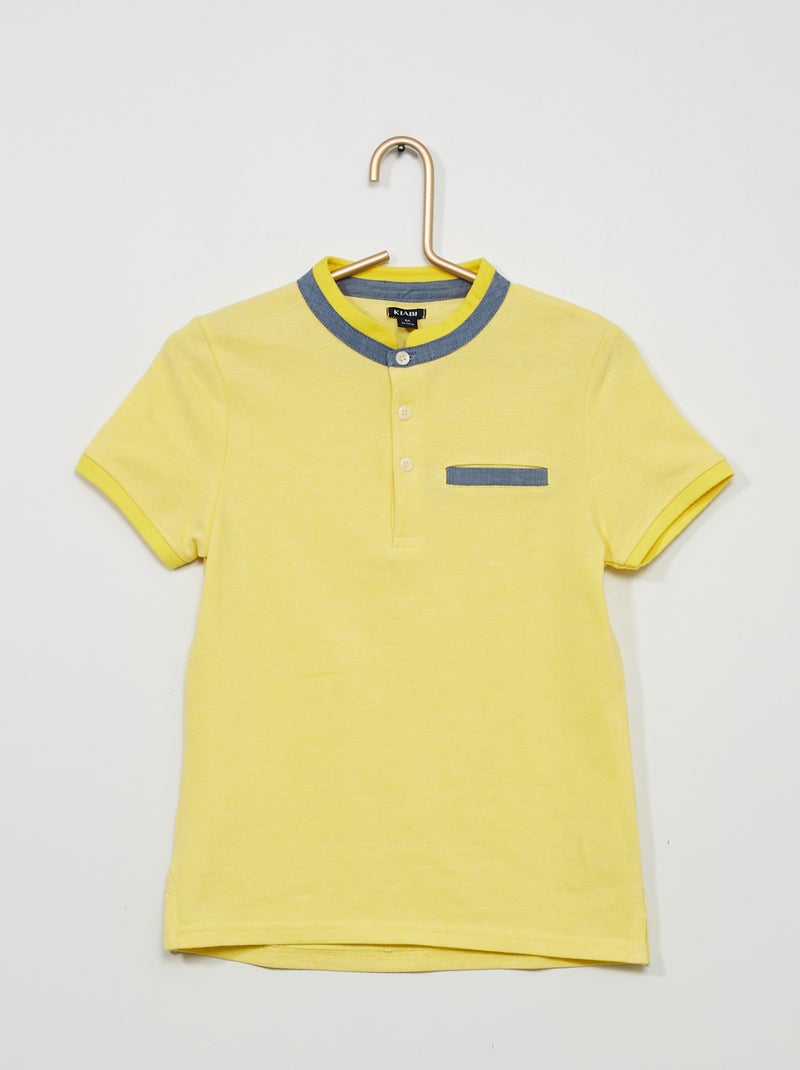 T-shirt em malha piqué AMARELO - Kiabi