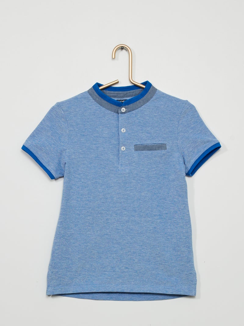T-shirt em malha piqué Azul - Kiabi