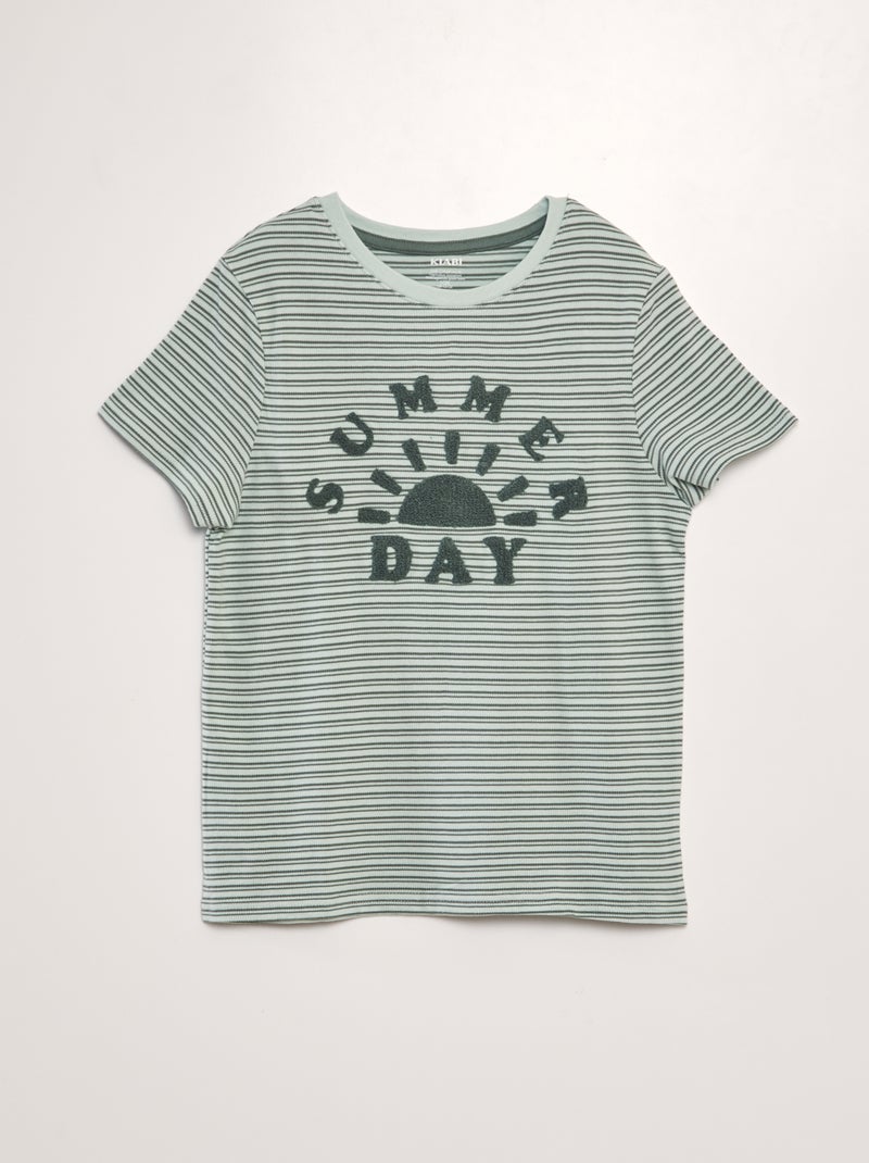 T-shirt em malha piqué VERDE - Kiabi