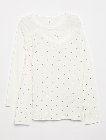 T-shirt em malha pointelle