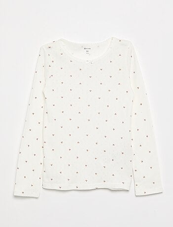 T-shirt em malha pointelle