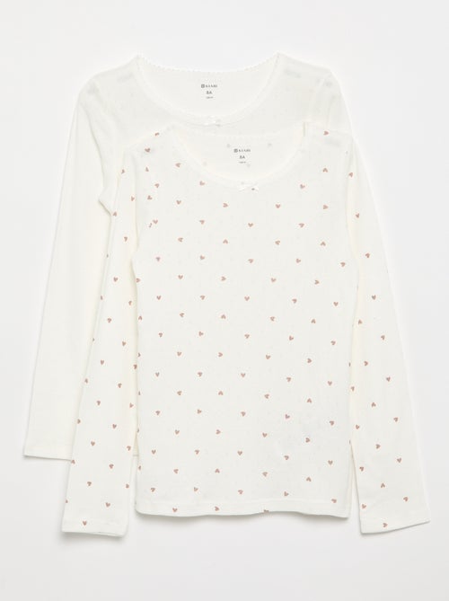 T-shirt em malha pointelle - Kiabi