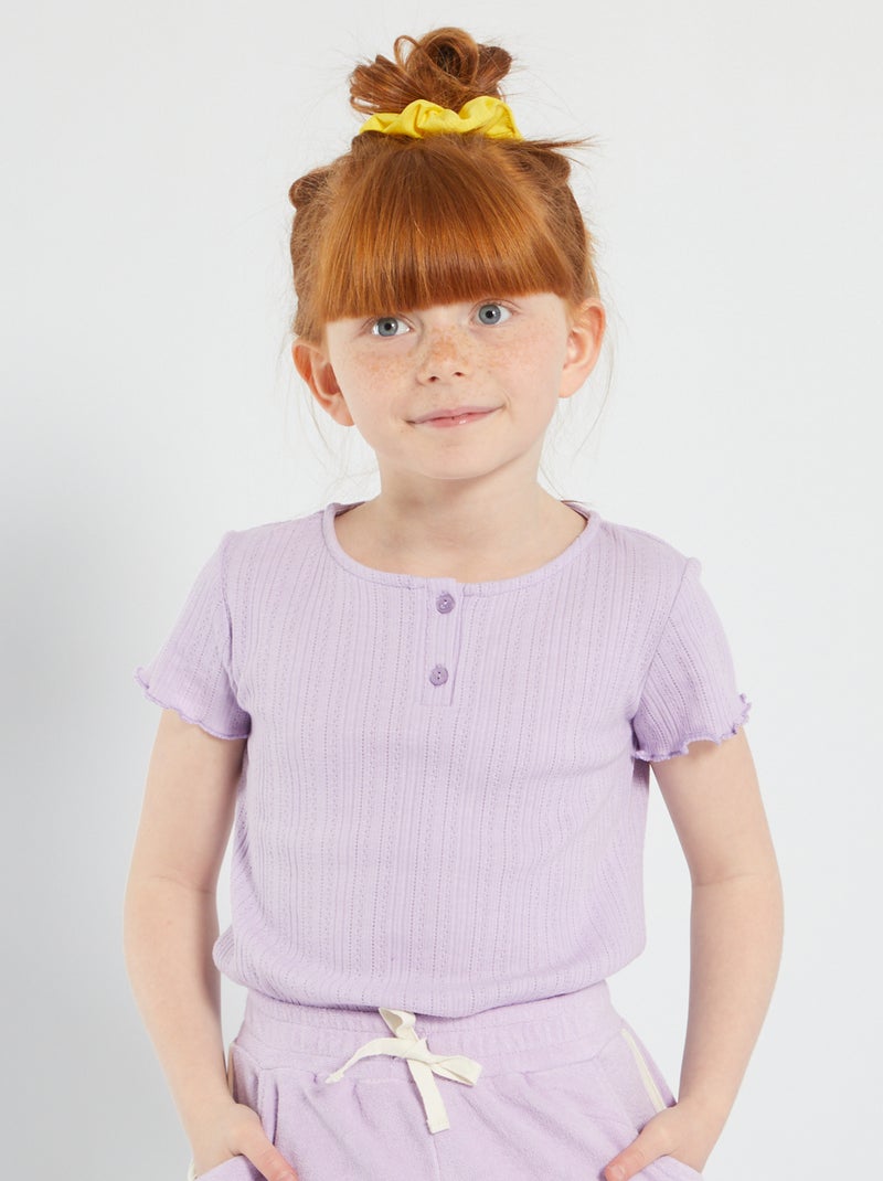T-shirt em malha pointelle VIOLETA - Kiabi