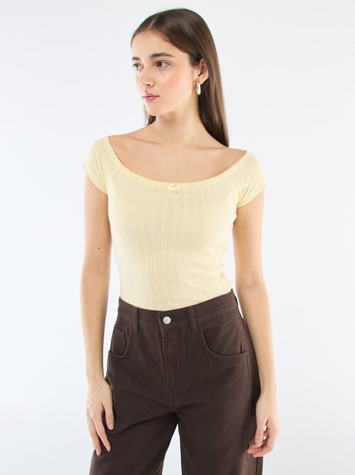 T-shirt em malha rendada - Kiabi