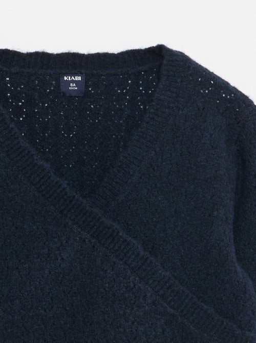 T-shirt em malha rendada com gola cache-cœur - Kiabi