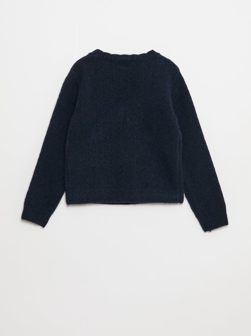 T-shirt em malha rendada com gola cache-cœur - Kiabi