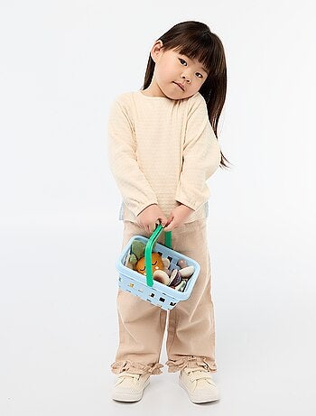 T-shirt em malha rib com nós fantasia