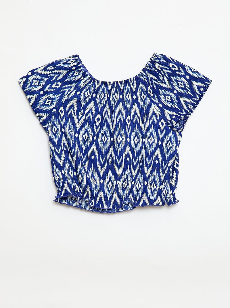 T-shirt em malha stretch Azul - Kiabi