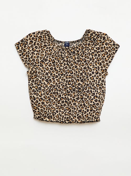 T-shirt em malha stretch - Kiabi