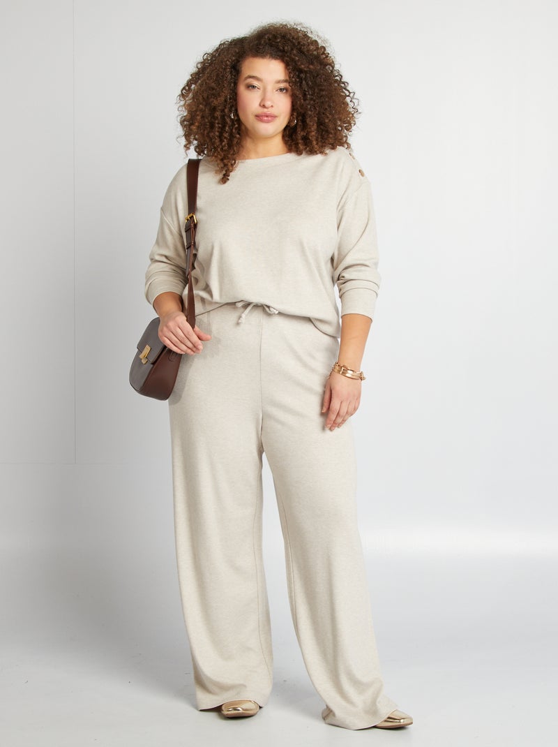 T-shirt em malha suave BEGE - Kiabi