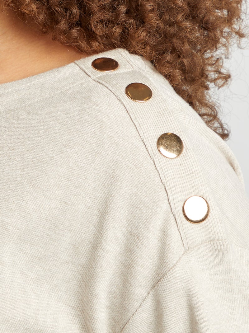 T-shirt em malha suave BEGE - Kiabi