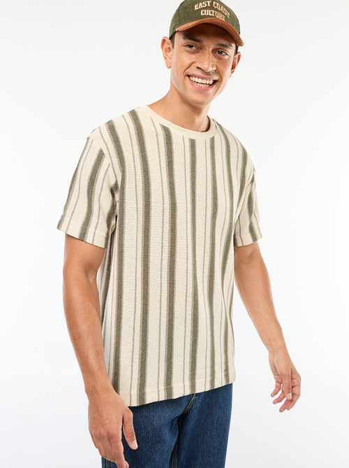 T-shirt em malha tricot de manga curta - Kiabi
