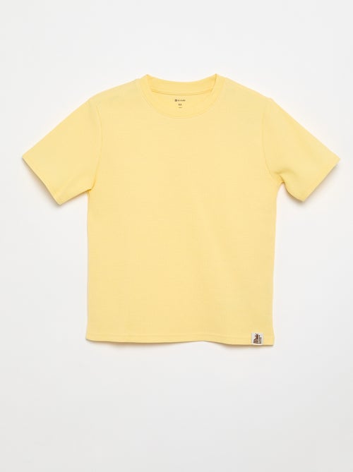 T-shirt em malha waffle - Kiabi