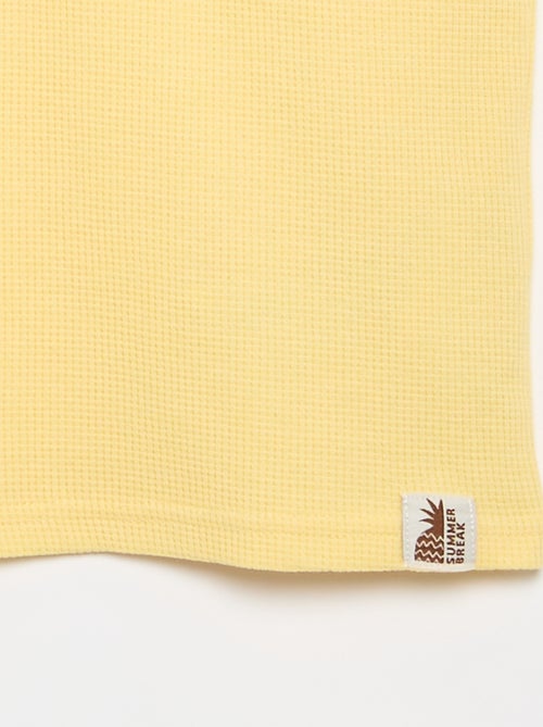 T-shirt em malha waffle - Kiabi